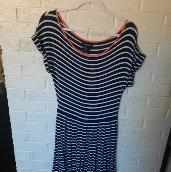 Max Edition Navy, White, and Pink Striped Dress - Picture 1 of 3